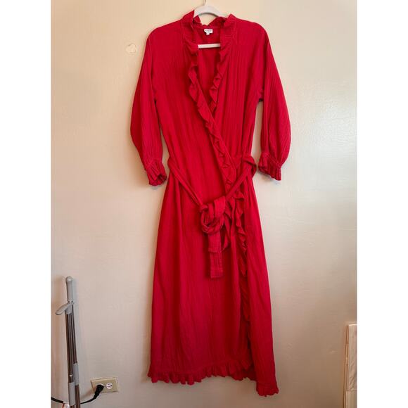 Rhode Resort Red Red Jagger Wrap Dress size L - Picture 5 of 13
